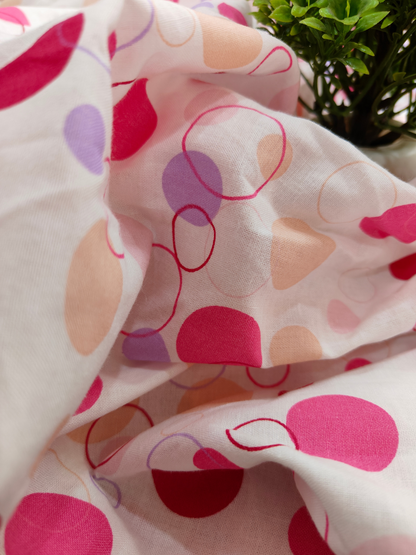 Multi Polka Dot Pure Cotton Fabric- Rs.179/m